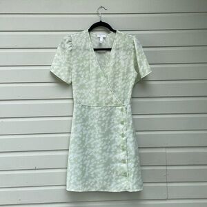 Leith‎ Floral Sage Green Mini Dress